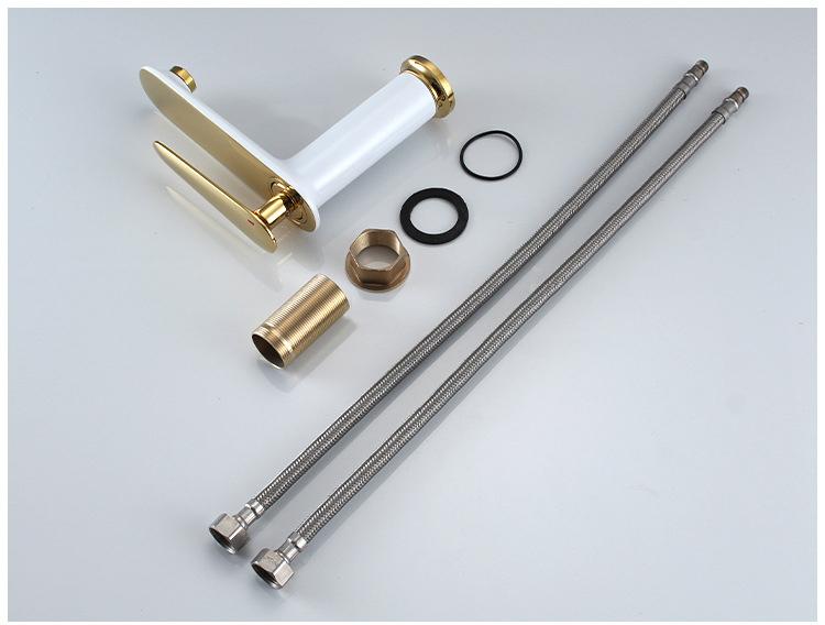 Luxury Bathroom Basin Faucet Deck Mounted Black Chrome Gold Sink Tap Single Hole Water Taps Hot and Cold Basin Mixers