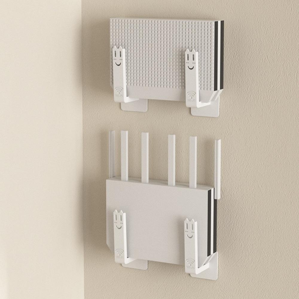 2pcs Wall-mounted Router Holder Without Drilling Utility Racks Set-top Box Bracket  For Living Room