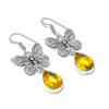 Natürlicher Citrin Edelstein Handgefertigter 925 Sterling Silber Schmuck Ohrring 1,97" AE-11874