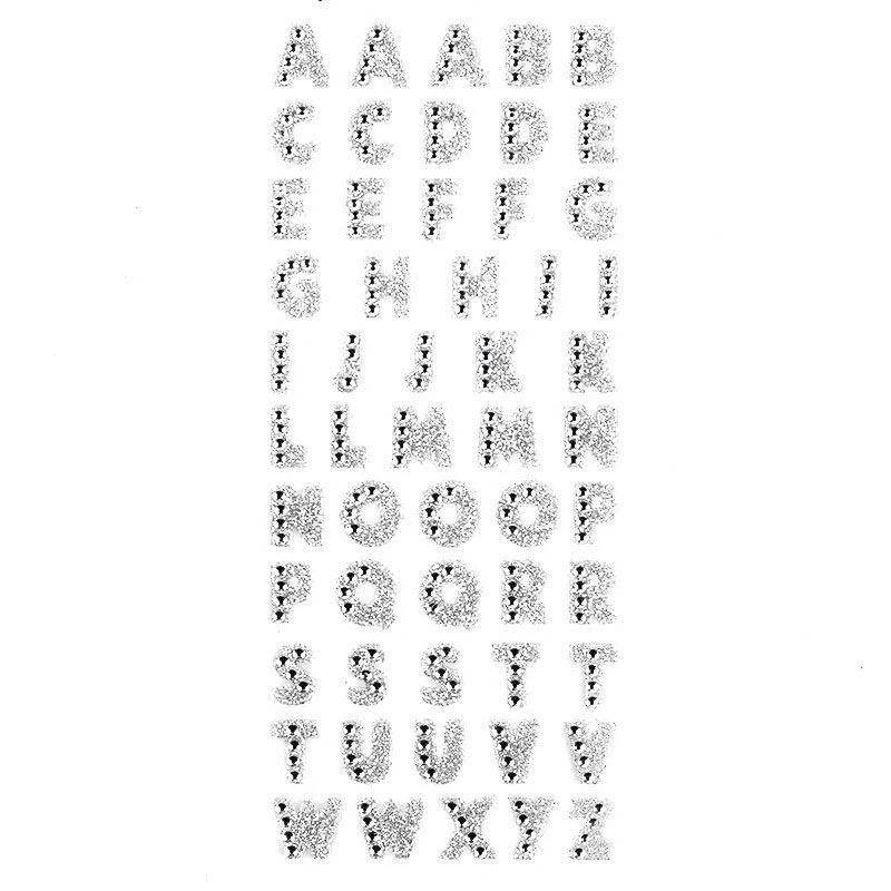 

Glitter Crystals Alphabet Letter Phone Stickers Self Adhesive DIY Home Decor(Random Color) C