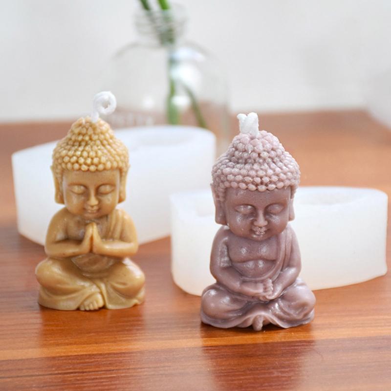 Buddha Silicone Candle Mold Church Buddha Incense Candle Plaster Decoration Mold DIY Church Candle Craft Fondant Mold