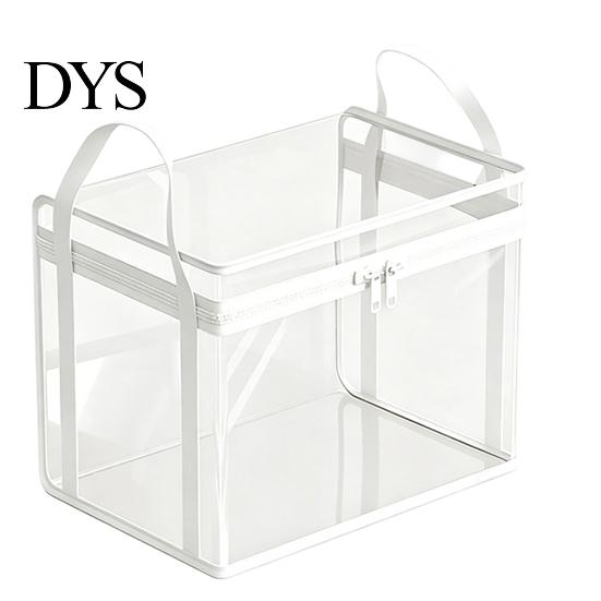 Kids Toy Storage Box Transparent Clothes Bag, with Sturdy Handles, Durable Plastic Visibility High-strength Bin Book Organizer, Moisture-proof