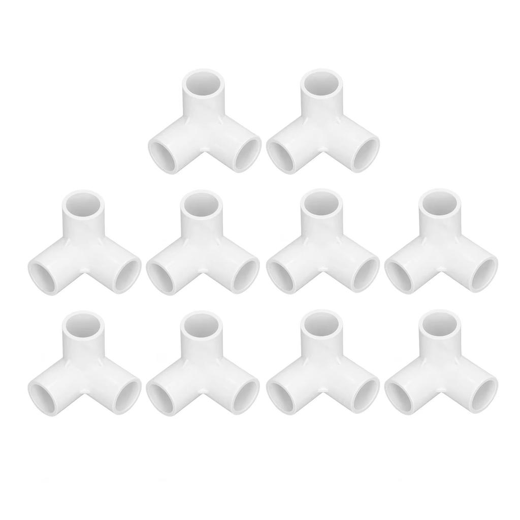 10 Piezas Conector de Tubería de Plástico Blanco Accesorios de PVC Codo de 3 Vías Conector para Construcción Muebles Invernadero Cobertizo Accesorios para Tuberías