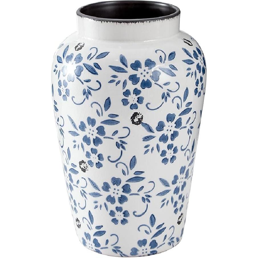 Chinese Blue and White Porcelain Vase, Ceramic Flower Vase Home Décor, Vases for Your Kitchen, Bedroom, Living Room, Bathroom, & Shelf Centerpiece