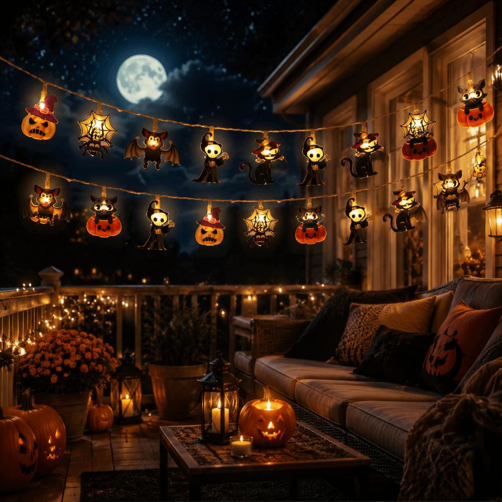 Ghost Party Decoration Pumpkin LED Light Hanging Decorations Lamp String  Theme Party