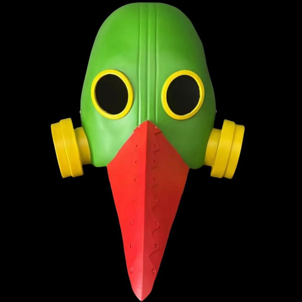 Maschera Chainsaw Man in Resina Oggetto di Scena con Design a Becco d'Uccello per Decorazioni di Natale e Halloween