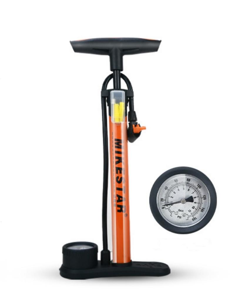 Bicycle Pump 161PSI Air Pump with Pressure Gauge Schrader Presta Valve Adapter Hand Floor High Pressure Pump for Bicycle
