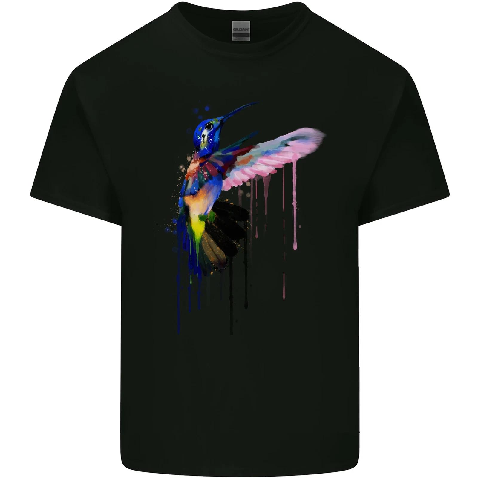 

Hummingbird Watercolour Bird Kids T-Shirt Childrens XL