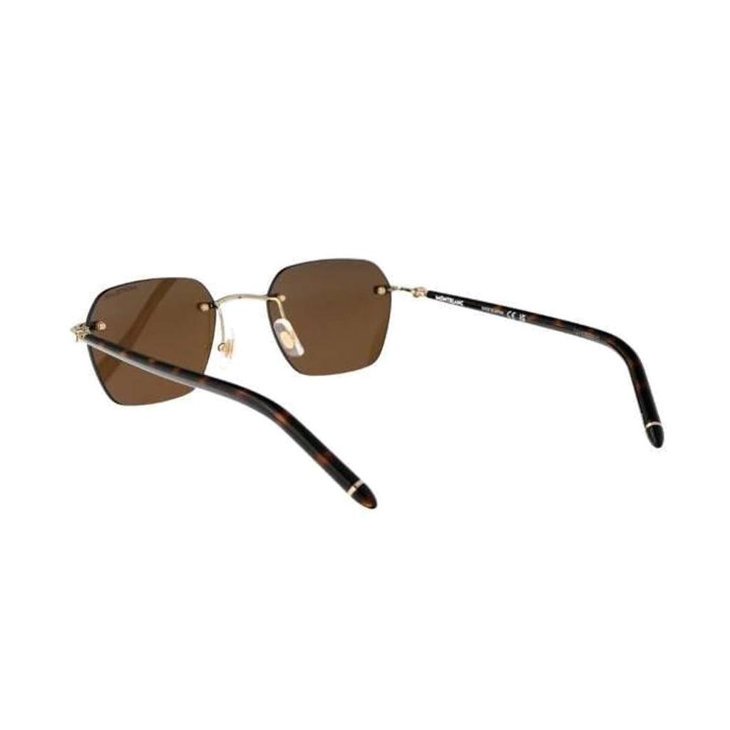 Montblanc Windproof Fine Leg Metal Irregular Shape Sunglasses Men sunglasses Black MB0270S004