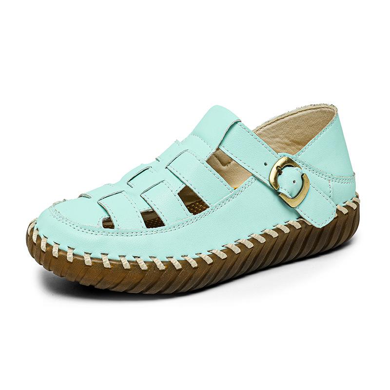 Sandals women's summer 2025 new popular Roman flat-bottomed woven soft-soled lightweight mother non-slip beach shoes