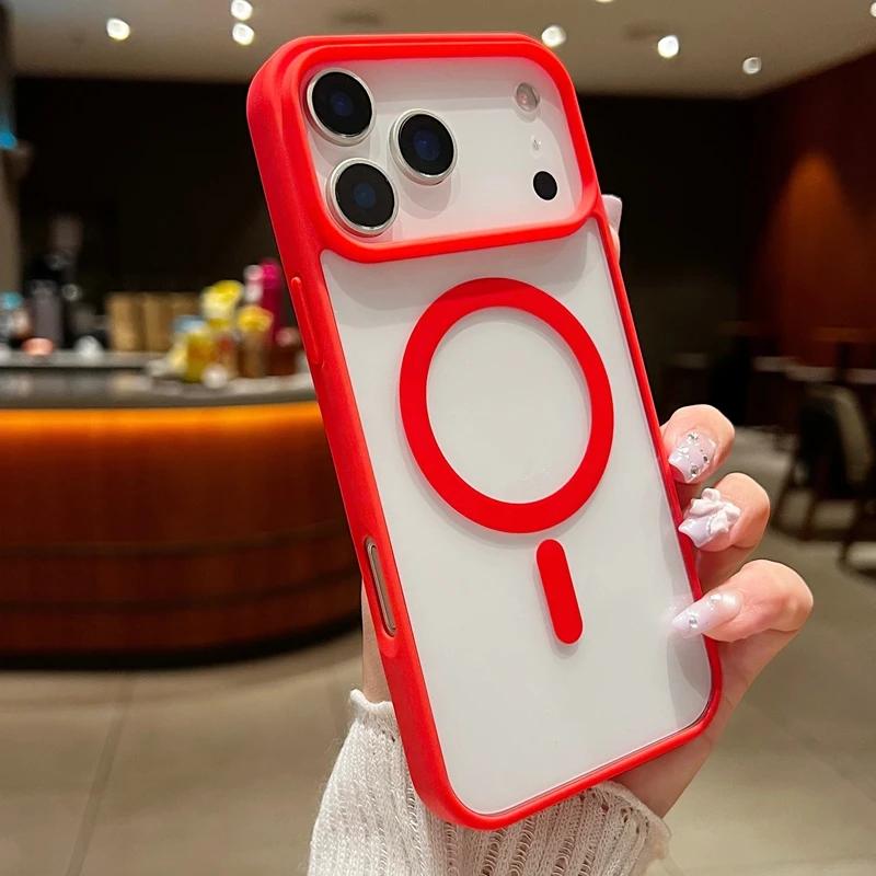 Luxury Magnetic Shockproof Phone Case for iPhone 17 Air 16 15 14 Plus 13 12 11 Pro Max for Magsafe Wireless Charge Cases Cover