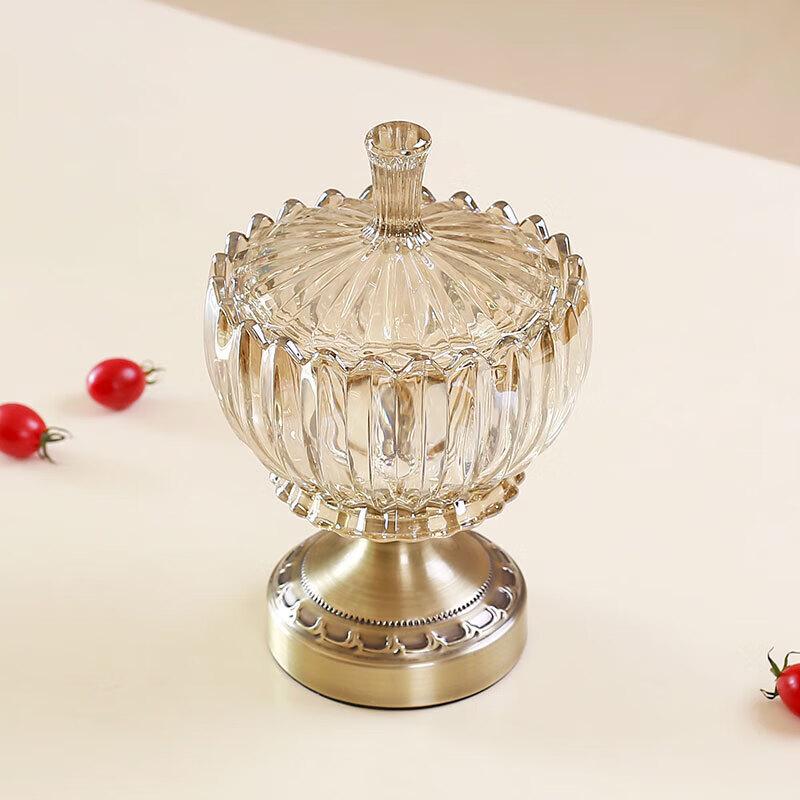 Chahua Le Aijin High-Footed Crystal Glass Candy Jar with Lid