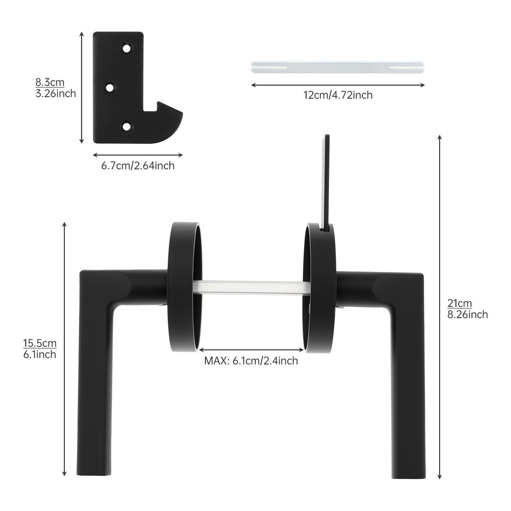 Heavy Duty Double Sided Swinging Gate Latch Black Self Locking Includes Screws Wrench Wood Fence Garden Backyard