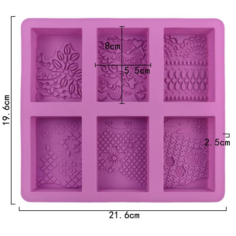 Handmade Soap Mold,Patterned Silicone Mold, Aromatherapy Plaster Mold,Cold Process Soap Mold,High-Temperature Resistant Food-Grade Silicone Cake Mold