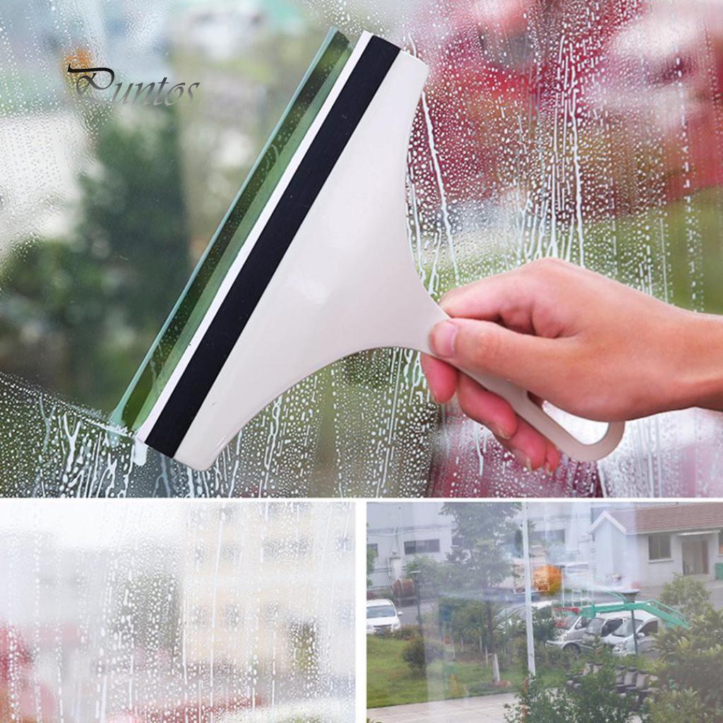 Portable Glass Window Wiper Soap Cleaner Squeegee Bathroom Mirror Blade Brush