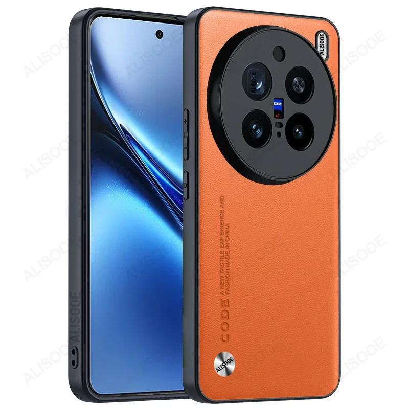 Funda for VIVO X200 Pro Mini Case Luxury Fiber Texture PU Leather Protection Back Cover for VIVO X200 Pro Shockproof Capa