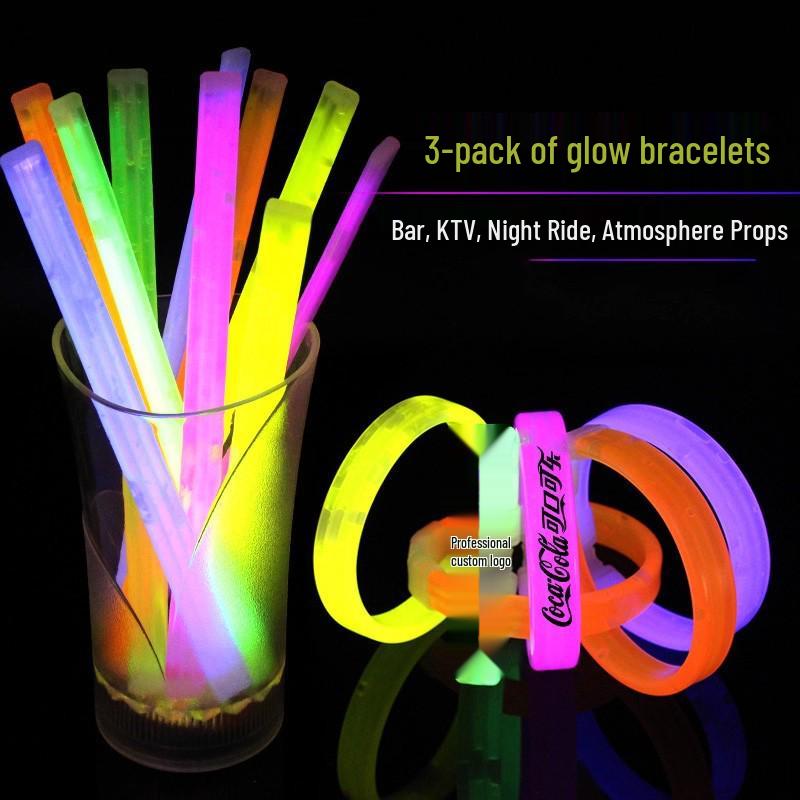 Triple Glow Fluorescent Bracelets - Nontoxic Party & Concert Accessories