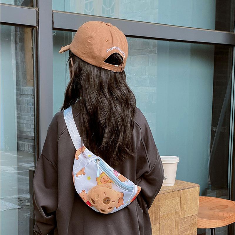 Geantă Messenger Kawaii Capybara Geantă de cruce pentru copii Rucsac drăguț din desene animate Geanta piept cu desene animate Geanta de voiaj Geanta de talie