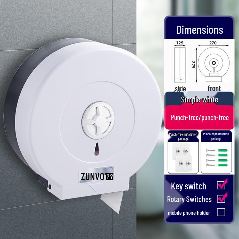 Wall-Mounted Waterproof Jumbo Toilet Paper Holder for Hotel Bathrooms