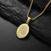 Stainless Steel Saint Michael Necklace Medal for Men Boys, St Michael Pendant Medallion with Chain 24 Inches