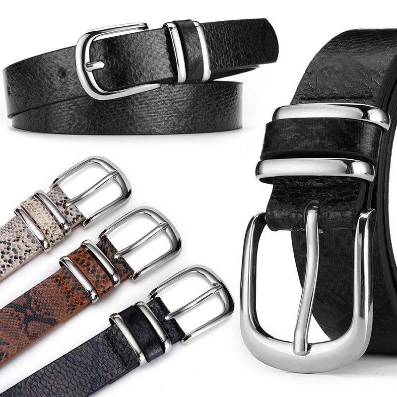 Snake Elegant Retro Pattern Womens Fashion Belt With Alluring Metal Buckle Design