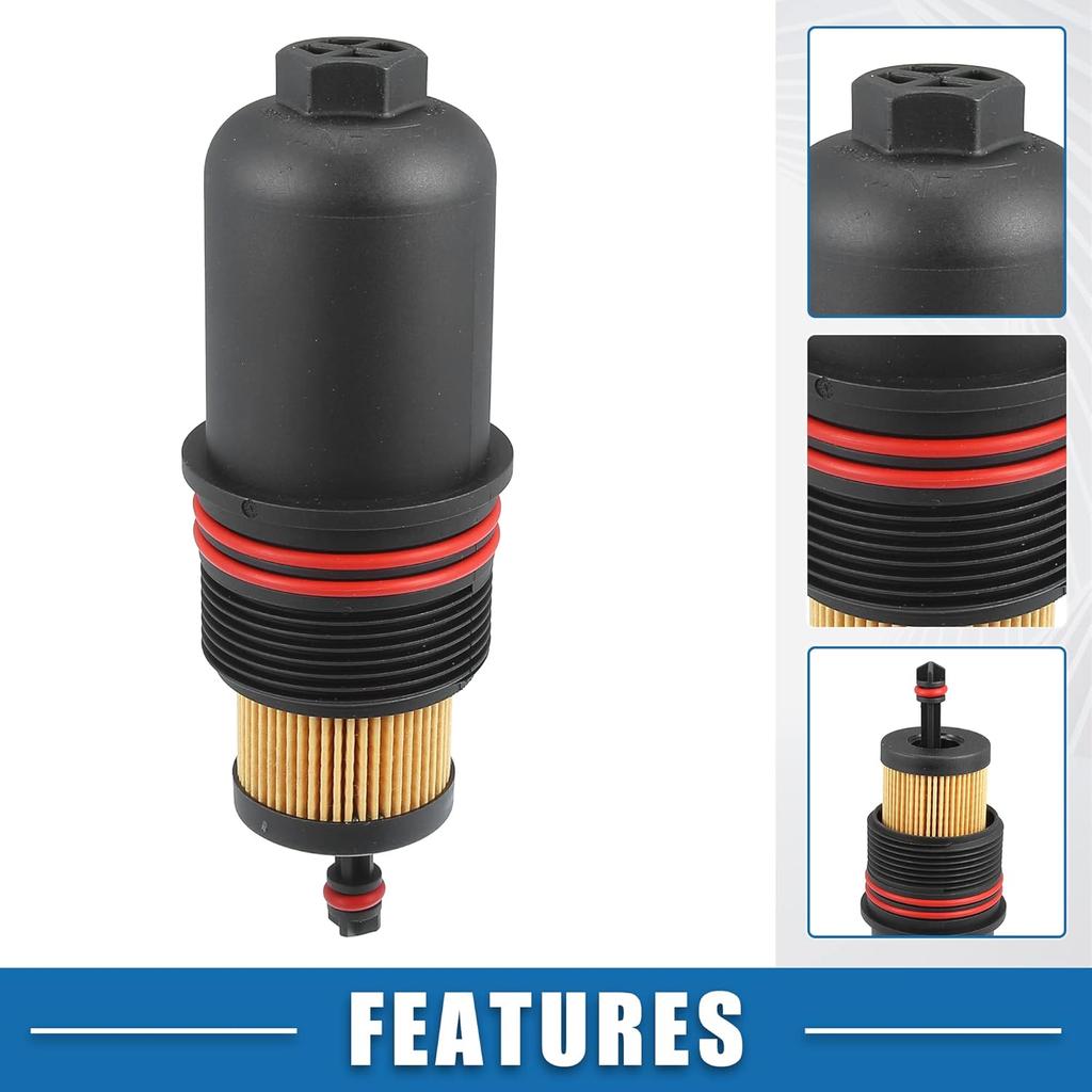 No.FT4Z-6A832-C Engine Oil Filter Housing Cover Cap for Ford Edge Sport 2.7L 2015-2018 for Ford F-150 2.7L 2015-2025 for Ford Bronco 2.7L 2021-2024