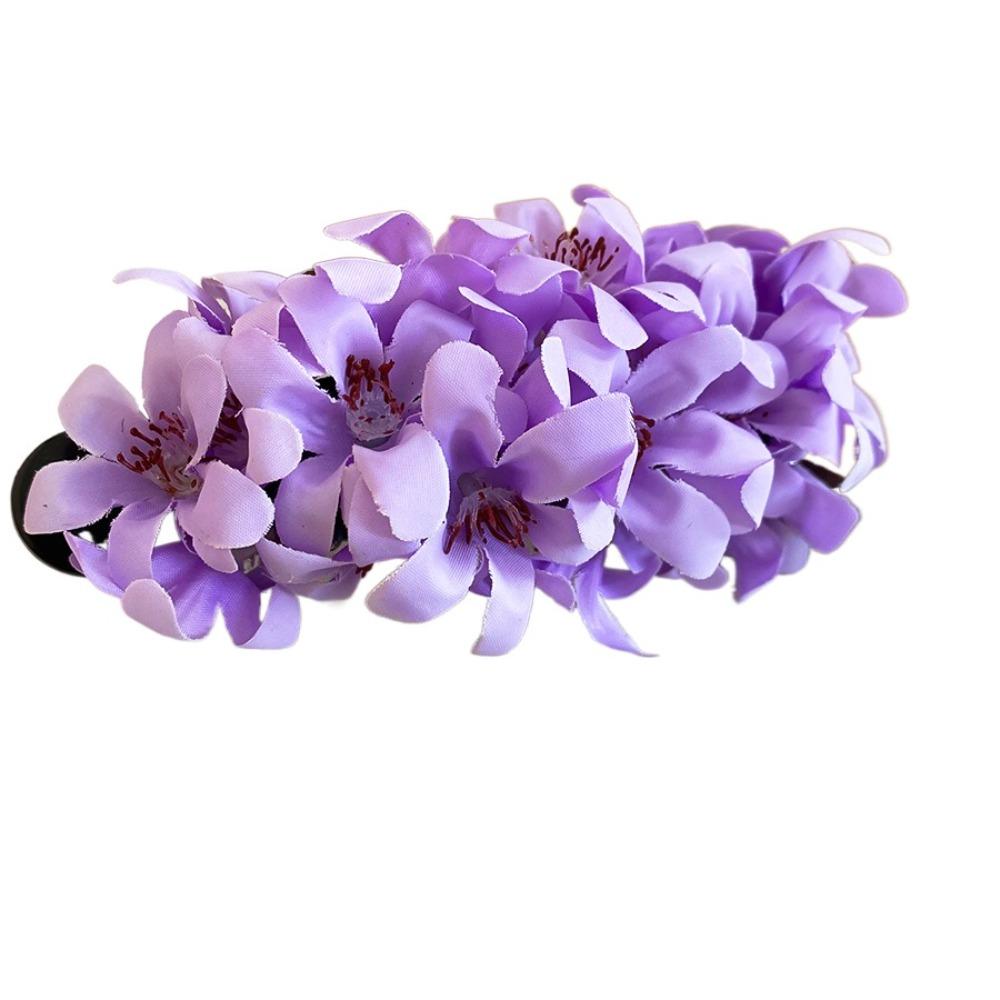 Colorful Flower Hairpin Cloth Ponytail Holder Elegant Hanfu Hair Clip  Summer Accessories