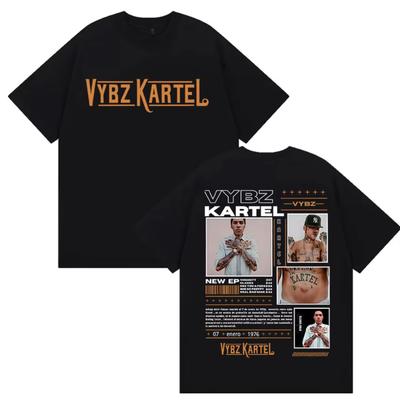 Rapper Vybz Kartel Album 2025 Graphic T Shirts Men Hip Hop Gothic Fashion T-Shirt Women Retro Oversized Cotton Tshirt Streetwear