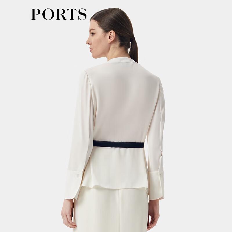 Ports Women's Elegant Scarf Collar Silk Blend Blouse