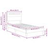 Bed Frame with LED Light Strips Gray 90 X 190 Cm Faux Leather