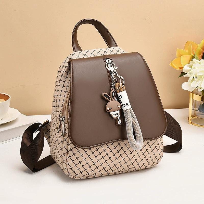 

Women Printed Backpack Fashion Designer Soft Leather School Bag Large Capacity Travel Bags