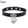 Woman Black Punk Choker Collar Necklace Pu Leather Goth Rivets Choker Necklace Pendientes Party Club Sexy Gothic Femme Jewelry