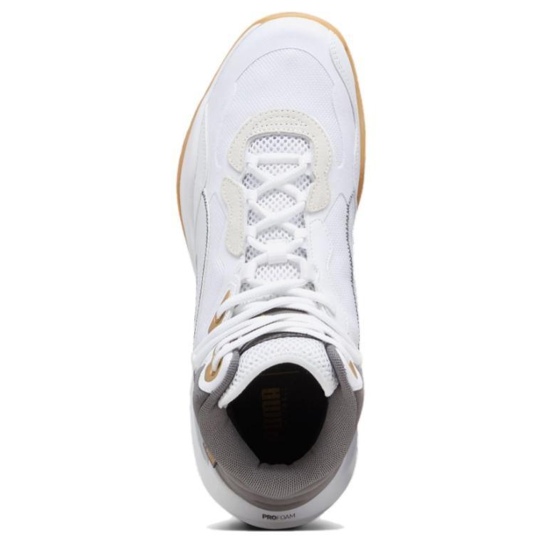 Puma Playmaker Pro Mid Trophies 'Branco Cinza Dourado' Masculino 379019-01