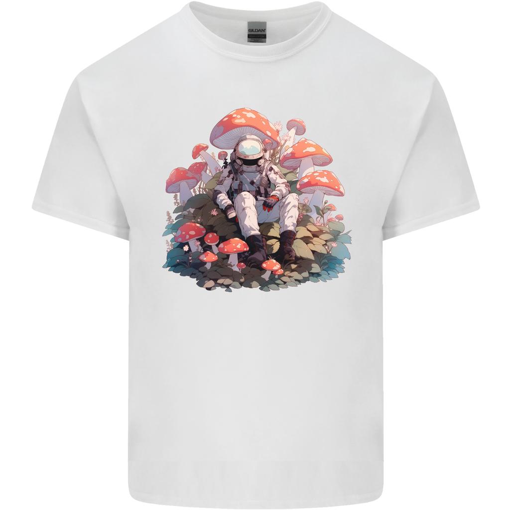 Astronaut Mushrooms Nature Foraging Unisexs Light Cotton TShirt