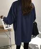 Elegant Long Sleeve Long Cut and Sleeve Korean Puff Loose and Job Flare Skipper Navy [Aspersio] Shirt, Beautiful, Top, Women's Blouse, Pullover,