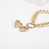 Double-layer Simple Chain Necklace Punk Gold Color Heart Pendant Choker Necklace Fashion Jewelry