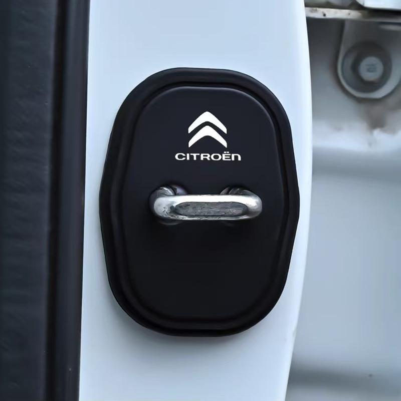 2/4Pcs Rubber Car Door Lock Cover for Citroen C4 C3-XR C5 Aircross C6 C-quatre Picasso C-Elysee C4L C3L Emblem Stickers Badge