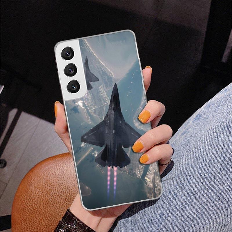 Military Aircraft Warship Fighter Phone Case For Samsung Galaxy S24 S25 Edge S26 Ultra S23 S22 S21 Plus S20 FE + Personalized Pr