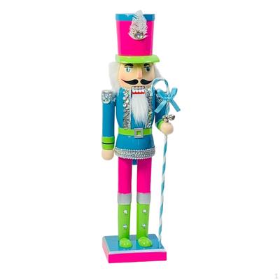 Wooden Nutcracker Soldier 38cm Creative Decorative Ornament for Shelves , Blue
