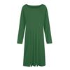 Damen Freizeitmode Rundhals Langarm Farbe Midi Kleid