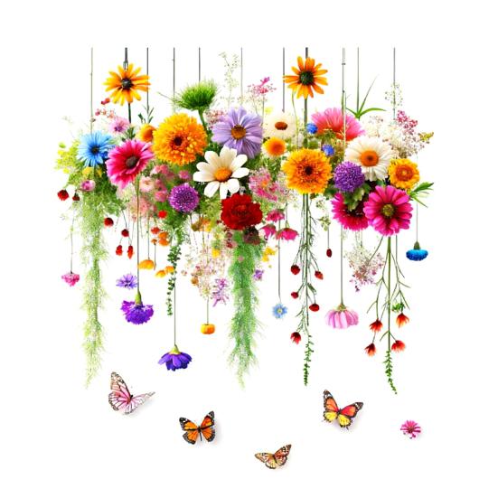 Двусторонний стикер на окно, стеклянные наклейки, водостойкий ПВХ, узор с хризантемами, наклейка для декора дома и стен A