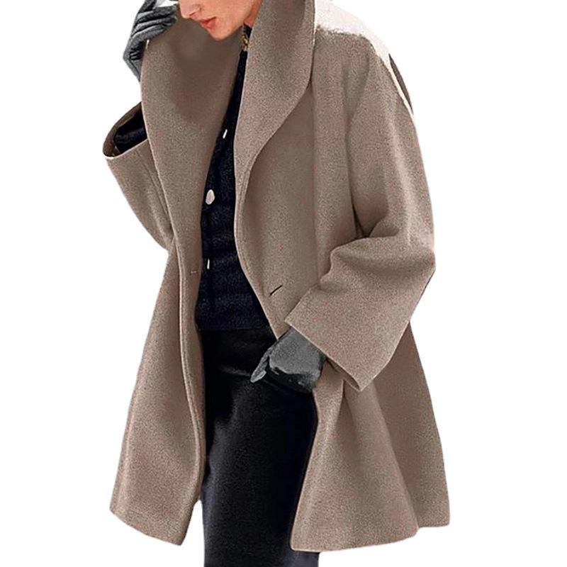 

Women s Autumn/Winter Multicolor Wool Hooded Jacket with Round Neck XL