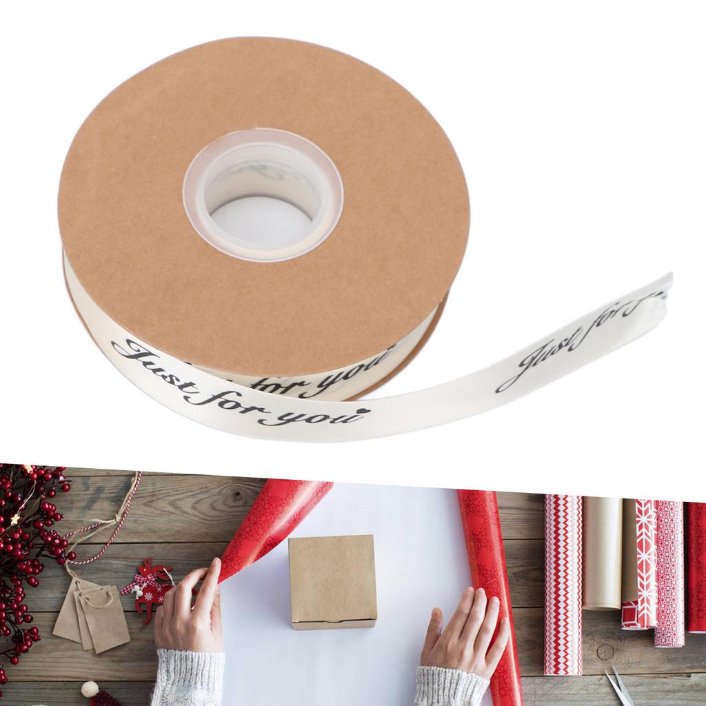 2.5cm Satin Ribbon Roll 45yd Printing Just for You Polyester for   Wedding Decoration Birthday Cake Packing