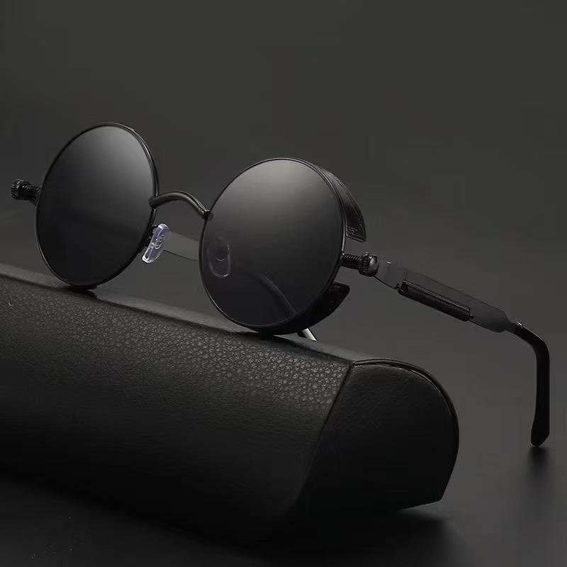 New Retro Metal Round Frame Sunglasses Fashionable Women's Glasses Trendy Street Photography Sun Glasses UV400 Eyewear
