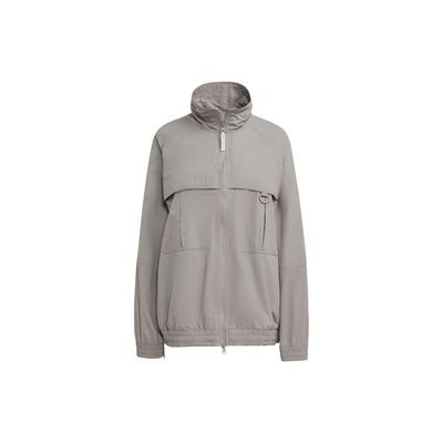X Stella McCartney Collaborative Solid Zip-Up Knit Track Jacket Women Jackets Dove-Grey HR9178