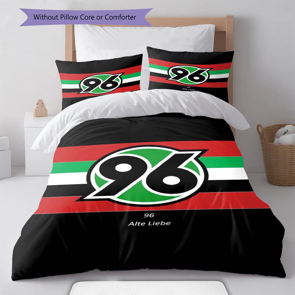 Hannover 96 Pattern Bedding Set Quilt Cover Pillowcase Home Decor Gift (1 * duvet cover + 2 * pillowcase, without core)