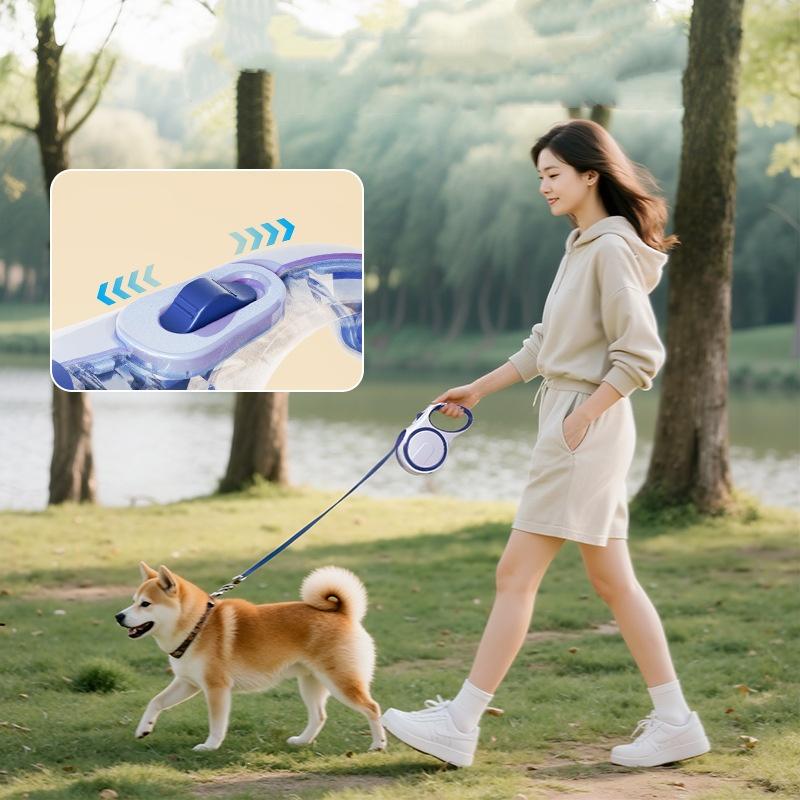 5M Durable Nylon Automatic Retractable Dog Leash for Small Medium Large Dogs - Extending Lead for Dog Walking
