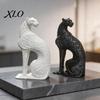 Luxury Desktop Art Decoration 3D Printed Hollow Leopard Figurine, Modern Abstract Cheetah Sculpture Contemporary Room Ornament for Desk Shelf,
