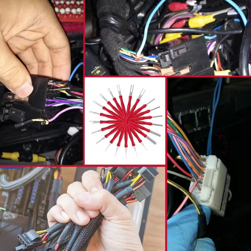 36pcs Stainless Steel Kit For Removing Terminals Pin Extractors Releasing Wire Terminals Tools For Automotive Household