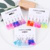 3 Pairs/Set Candy Color Acrylic Gummy Bear Drop Earrings for Women Korean Transparent Resin Jelly Bears Earring Sets Y2k Jewelry